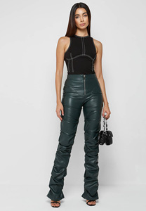 All'ingrosso 2025 estate <span class=keywords><strong>pantaloni</strong></span> da donna <span class=keywords><strong>in</strong></span> <span class=keywords><strong>pelle</strong></span> sintetica autunno moda donna <span class=keywords><strong>pantaloni</strong></span> lunghi pieghevoli <span class=keywords><strong>con</strong></span> personalità frontale piatta - Product Image 2