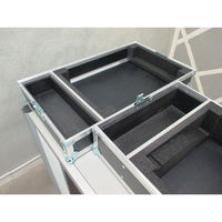 OEM prix d'usine verrouillable gris dur chariot noir amplificateur mousse à l'intérieur DJ 55 tv aluminium flight case pour mixeur vidéo Roland