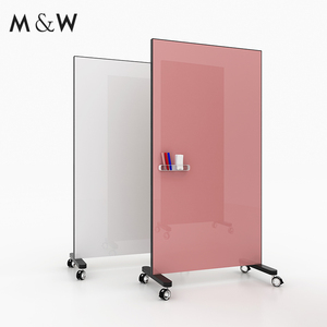 Parete Divisoria per Ufficio Mobile con Lavagna Magnetica <span class=keywords><strong>in</strong></span> Vetro Colorato Cancellabile Arredo Mobile Spostabile - Product Image 4