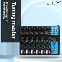Console de mixage professionnelle 7 voies transfrontalière pour scène, chant, diffusion audio en direct, équipement de réglage de moniteur USB, mixeur DJ