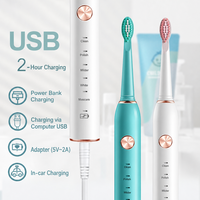 Brosse à dents électrique sonique populaire, rechargeable, intelligente, 31000 VPM, étanche IPX7, chargement USB, blanchiment, soins dentaires