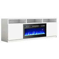 Mueble de TV con Chimenea Eléctrica, Calentador con Temporizador, Color Negro, para Uso en Casa y Hotel, Venta al Por Mayor