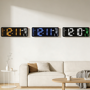 Reloj Despertador Digital LED de 12 Pulgadas, de Pared, con Calendario, Semana, Pronóstico del Tiempo, Puerto USB, para Hogar, Oficina, Escritorio/Mesa - Product Image 1