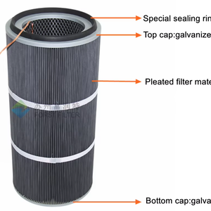 Filtro de Polvo Industrial FORST, Fabricante de Filtros de Poliéster Cilíndricos Antiestáticos de PTFE para Eliminación de Polvo - Product Image 1