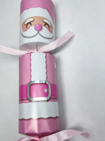Craquelins de Noël Père Noël roses de 12 pouces - Adorables cadeaux de fête pastel pour les fêtes de fin d'année