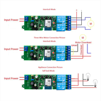 Compatible con Tuya Smart Home, Interruptor de Motor Wifi de 2 Canales para Avance y Retroceso, Módulo de Relé de 2 Canales DC 7-32V, Control Remoto por Voz Alexa