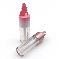 Tube de brillant à lèvres 3D en forme de papillon, flacon transparent vide pour gloss, emballage cosmétique dégradé, conteneur de brillant à lèvres personnalisé avec logo