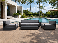 Hangkai Outdoor Allwetter-Wasserdichtes Aluminium-Sofa für Hof, Garten, Hotel, Villa - Sofagarnitur