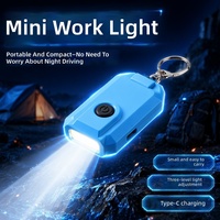Lampe de poche porte-clés OEM COB USB-C rechargeable solaire en ABS, mini lampe de travail portable, lampe de secours EDC, avec logo personnalisé