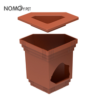 Nouveau Design Imitation Bâtiment Diamant Suspendu Amovible En Plastique Reptile Abri Cachette Cave avec Bol D'alimentation Supérieur
