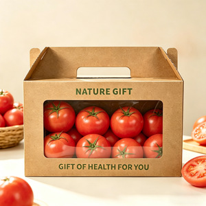 Boîte en papier pour fruits et légumes, très vendue, avec logo personnalisé, impression numérique, pliable, boîte en papier pour <span class=keywords><strong>tomates</strong></span>, boîte en papier pour <span class=keywords><strong>tomates</strong></span> biodégradable - Product Image 3
