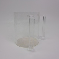 Tasse de lavage en acrylique avec double poignées Coupe de Kiddouche en lucite transparente pour Shabbat juif, Pâque