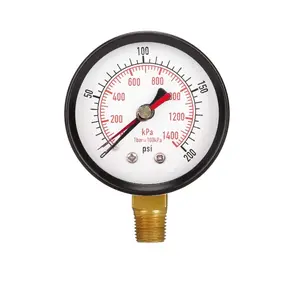 Lazy Hand Mechanical Dial Gauge W/Limit Indicator Low Tattle-Tale Pressure Gauge for Recording Highest Reading