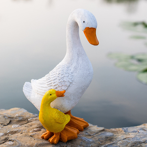 งานฝีมือเรซิ่นเพื่อการศึกษาสำหรับเด็ก รูปแบบสัตว์จำลองเป็ดสีเหลืองขาว ของเล่นจำลองสัตว์ปีก สำหรับตกแต่ง<span class=keywords><strong>ฉาก</strong></span>ฟาร์มทางวิทยาศาสตร์ น่ารัก - Product Image 3