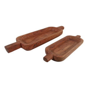 Ciotola Decorativa Rettangolare in Legno per Centrotavola, Decorazione per la Casa, Accento per Cucina, Portachiavi o Ornamento - Product Image 2