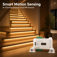 Contrôleur d'éclairage d'escalier LED Strip Motion Sensor CCT Full Kit Dynamic Main Wiring 12v24V Speed Brightness Led ladder Controller