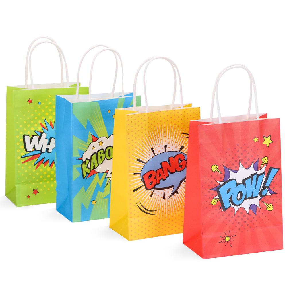 Wholesale Paper Bag Eco-Friendly Kraft Paper Bags for Birthday Party Gift Shopping Food Packing With Handle