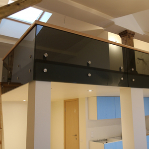 Bằng Gỗ Lan Can Màu Đen Thủy Tinh Lan Can Cho Bên Trong Và Ban Công - Product Image 1