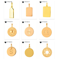Disque vierge pendentif collier personnalisé en argent 925 14K 18K 24K plaqué or pièce ronde pendentif collier en gros bijoux fins