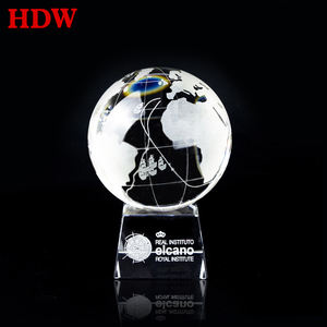 Pujiang WZ di alta qualità chiaro K9 globo di cristallo premi personalizzato <span class=keywords><strong>3d</strong></span> cristallo di vetro terra globo con base per il regalo - Product Image 5