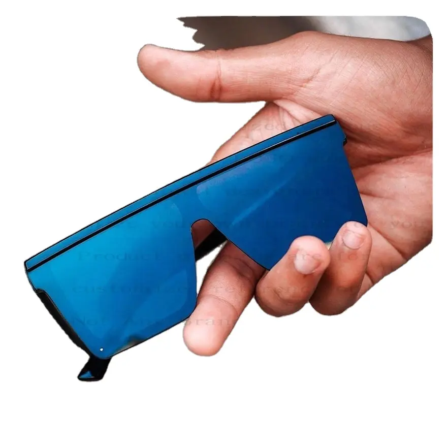 1870 מותאם אישית חדש גדול חתיכה אחת משקפי שמש מותג מרובע שטוח מסגרת עבה משקפי שמש נשים צללי מראה UV400