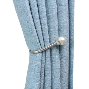 China supplier curtain accessories pearl tie back hook curtain holder metal curtain wall hook