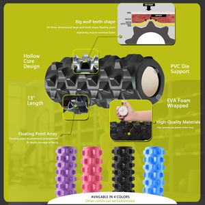 Couleurs personnalisées Mini Loup Dents Spike Portable Dos Pilates EVA Rouleau En Mousse 33*12.5 Densité Souple PVC Matériel pour Exercice De Massage - Product Image 5