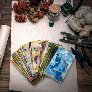 Premium exquisito oro estampado <span class=keywords><strong>Tarot</strong></span> Oracle naipes personalizado impreso ilustrado cubierta guía hecha aplicación familiar - Product Image 3