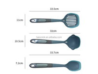 Alat dapur silikon kustom, aksesori alat memasak dapur koki 6 buah dalam 1 Set