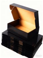 Boîtes en carton carrées vides en vrac, format pouce, avec lamination mate, gaufrage à chaud doré, traitement UV, pour plats à emporter, personnalisables, design artistique