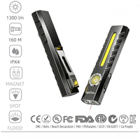 Lampe torche LED USB rechargeable d'urgence avec laser rouge, magnétique, lampe de travail de poche, éclairage latéral multiple, OEM ODM personnalisé