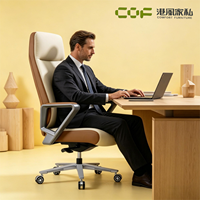 Chaise de bureau exécutive ergonomique pivotante réglable, design moderne, dossier haut, en cuir PU, base en aluminium, compatible salle à manger, luxe
