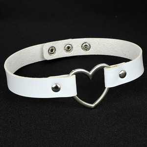 Collana regolabile da donna girocollo a cuore in pelle PU <span class=keywords><strong>Punk</strong></span> - Product Image 3