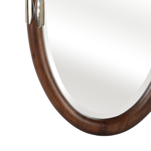 Oval <b>Mirror</b> <b>Set</b> With Vintage Frame Aluminum Stainless Steel Accent For Bedroom Bathroom Dorm Hallway <b>Wall</b> - Product Image 4