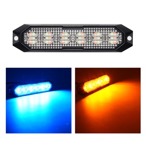 6 LED haute luminosité, 12-24V CC, feux d'avertissement d'urgence automobile, projecteur stroboscopique fin à montage en surface pour grille. - Product Image 1