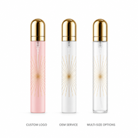 Flacon de parfum vide en forme de stylo 35ml, vaporisateur de voyage rechargeable, design floral rose et blanc, logo personnalisé, vente en gros