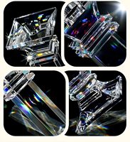Ensemble de 2 porte-bougies en cristal K9 faits à la main, 10 pouces de haut, robustes, pour centre de table de mariage ou de salle à manger