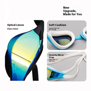 Lunettes de natation universelles Xinyixuan pour adultes, en silicone, anti-buée, avec lentilles en PC, modèle électro-plaqué XF100, professionnelles pour la course - Product Image 2