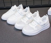 Chaussures blanches pour enfants, chaussures plates décontractées à la mode pour filles, chaussures de sport respirantes en mesh pour garçons