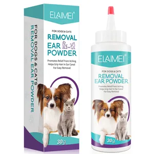 ELAIMEIプライベートラベルカスタムロゴペット感染治療は犬のための耳のクリーニングパウダーのかゆみを止めます猫耳管脱毛