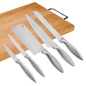 Full stainless steel Cleaver cooking knife Bread Chef Slicing Chinese Kitchen knife set