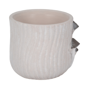 Maceta moderna de cemento con apliques de hongos para decoración interior y exterior - Product Image 3