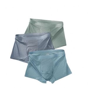<b>Men's</b> Ice Silk Flat Corner Pants One Piece Traceless Four Corner Pants <b>Men's</b> Summer Thin Sports Cool Four Corner Pants - Product Image 1