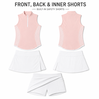 Ensemble de tennis personnalisé OEM ODM pour femmes, jupe de tennis 2 en 1 avec short intégré pour les compétitions de tennis féminines