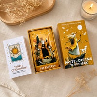 Vente en gros de cartes de tarot artistiques pastel, 78 cartes, cartes de divination spirituelle, cartes de tarot Rider Waite, papier, portables, écologiques, OEM ODM