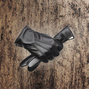Genuine Leather Touchscreen <b>Gloves</b> Wrist Length Windproof <b>Warm</b> Winter <b>Gloves</b> Outdoor Daily Travel Unisex Leather Fashion <b>Gloves</b> - Product Image 3