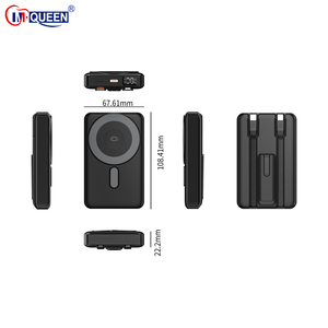 Batería Externa Personalizada de Fábrica de 10000mAh 5000mAh con 2 Cables Integrados, Entrada Tipo C, Soporte Plegable para Teléfonos y Relojes OEM - Product Image 3