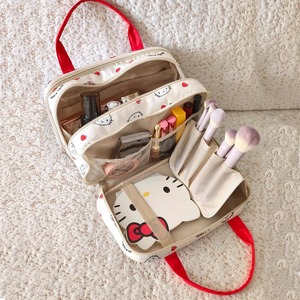 Borsa da viaggio portatile per cosmetici e articoli da toeletta, in tela impermeabile, con scomparti, <span class=keywords><strong>di</strong></span> media capacità, con simpatico gatto dei cartoni animati. - Product Image 3