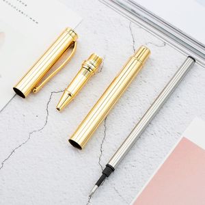 Stylo de luxe plaqué or de haute qualité, en acier inoxydable, conçu comme cadeau, stylo à bille en métal pour les affaires - Product Image 4