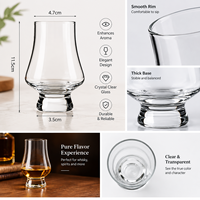 Verres à spiritueux en forme de tulipe, verre de dégustation de whisky bourbon 200 ml, verre de dégustation Glencairn pour bar à liqueurs, restaurant